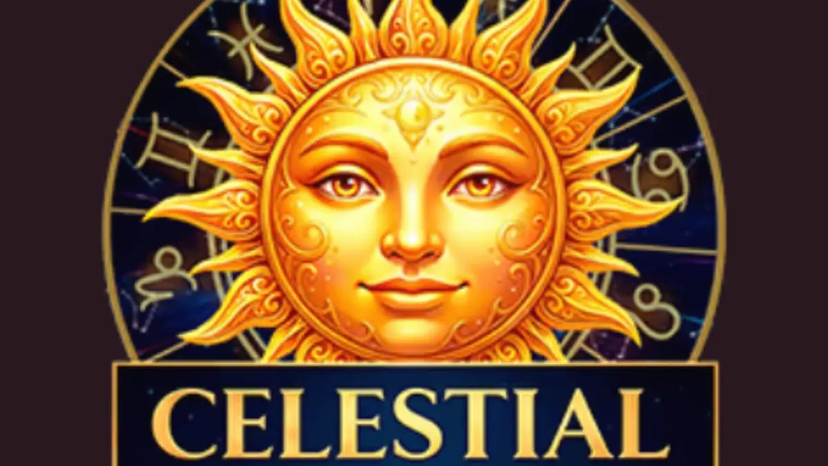 Tampilan visual slot Celestial Revolutions dengan tema zodiak dan kosmik